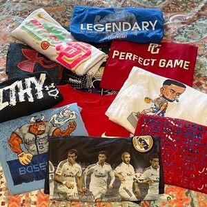 Assorted Graphic Tee Bundle - Multicolor Sports & Team Prints